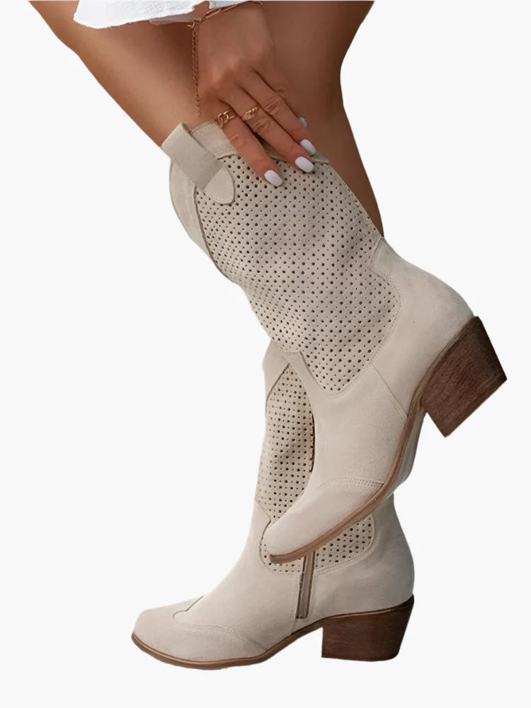 Damen Cowboy-Stiefel mit Reißverschluss – Modische Western Boots für Alltag und Freizeit