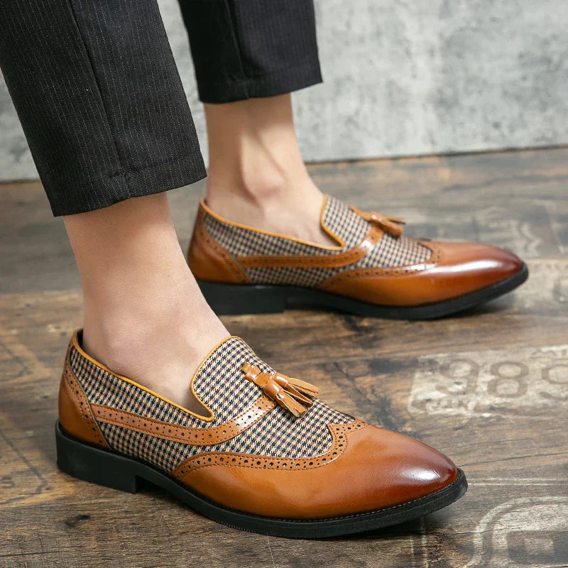 Herren-Loafer Elegant Business Freizeit Brogue Mokassin mit Quasten – Stilvolle Lederschuhe