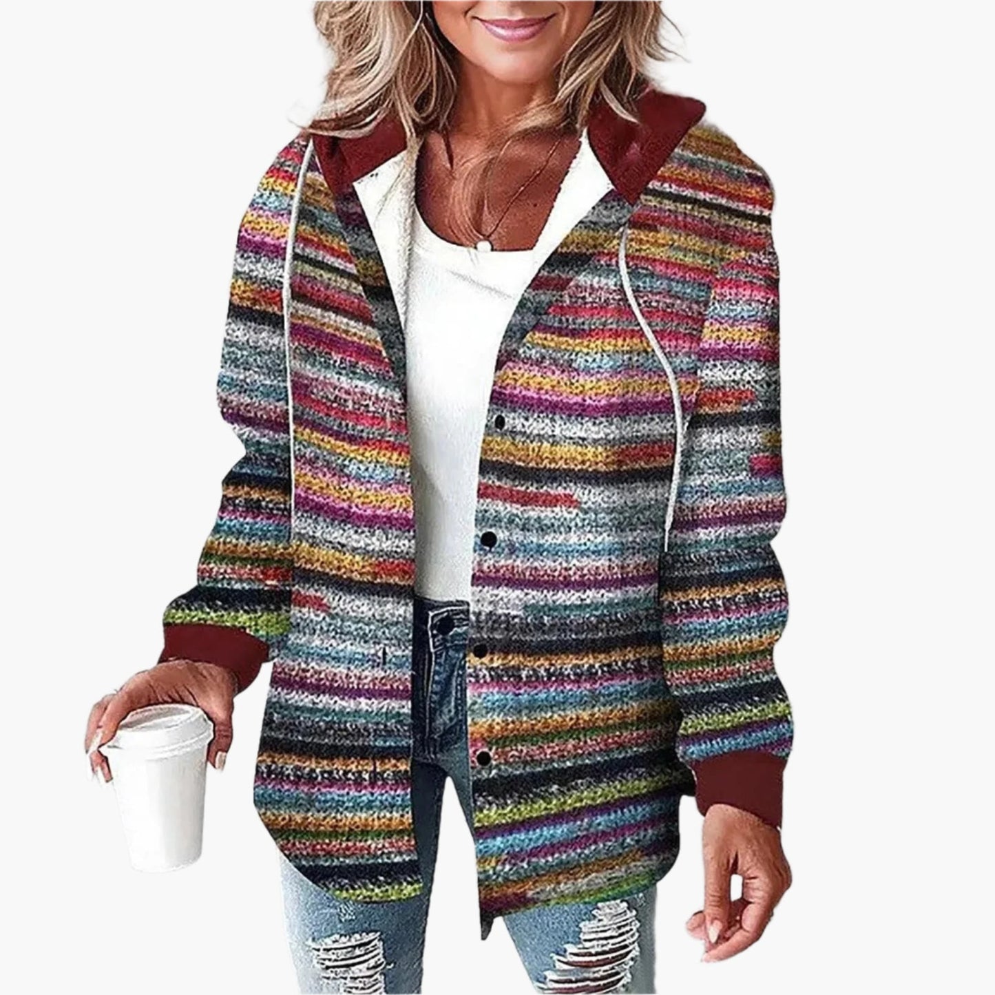 Damen Kapuzenjacke im Kariert-Look – Lässiger Herbst Streetstyle für Freizeit und Alltag