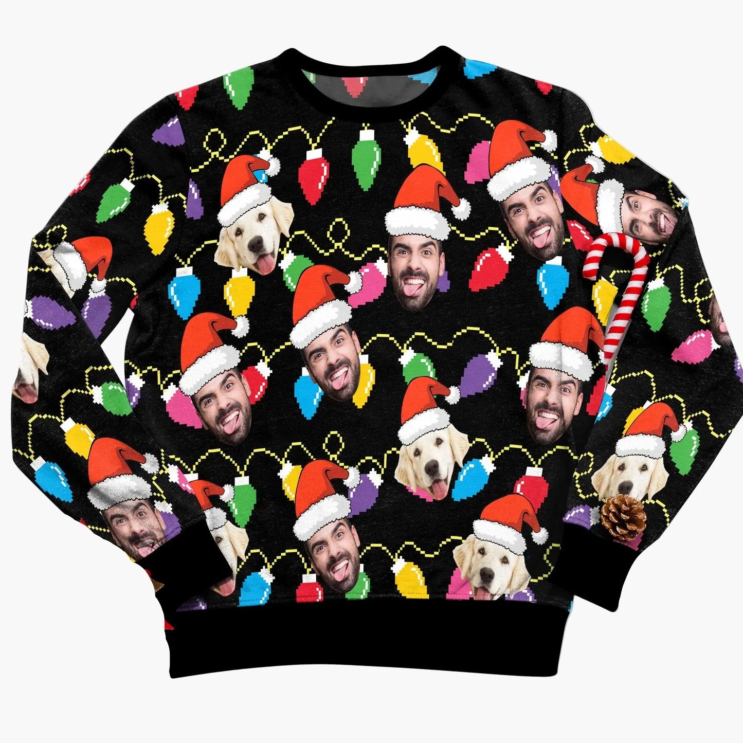Unisex Weihnachts-Sweatshirt mit Fotodruck – Lustiger Ugly Christmas Pullover für festliche Anlässe