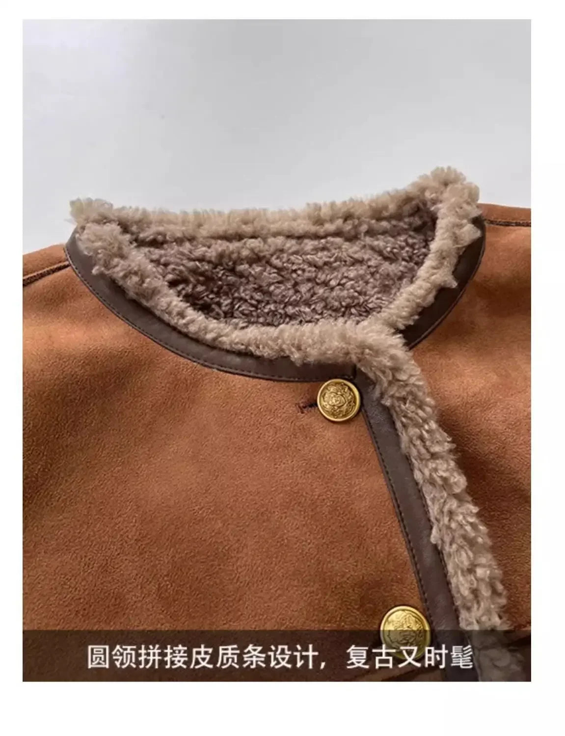Damen Shearling-Jacke im Vintage-Stil für Herbst und Winter – Modische Kuscheljacke für Alltag und Freizeit