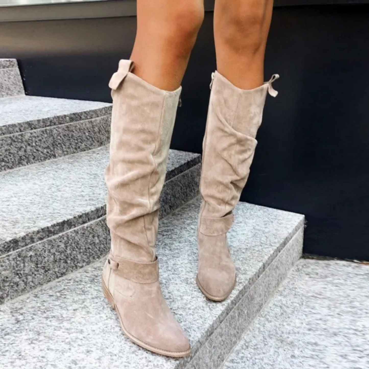 Damen Kniehohe Stiefel im Casual-Design für Alltag und Freizeit