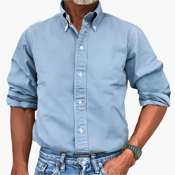 Herren Klassisches Freizeit-Hemd mit Langarm – Elegantes Alltagshemd für Büro & Freizeit