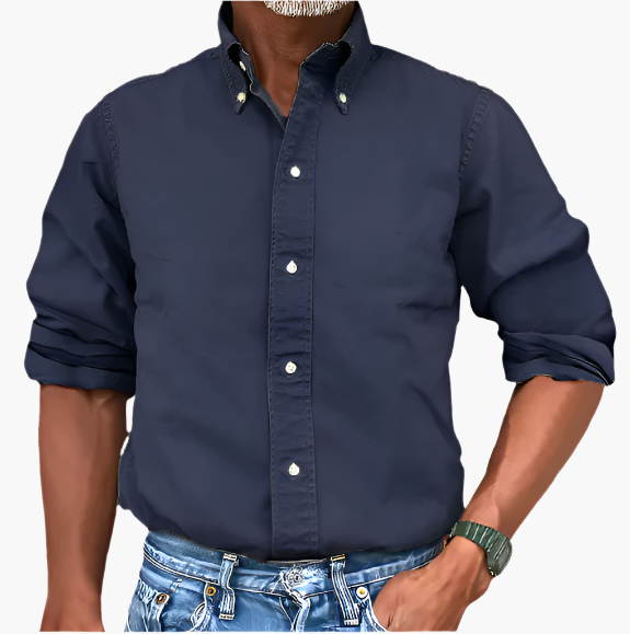Herren Klassisches Freizeit-Hemd mit Langarm – Elegantes Alltagshemd für Büro & Freizeit