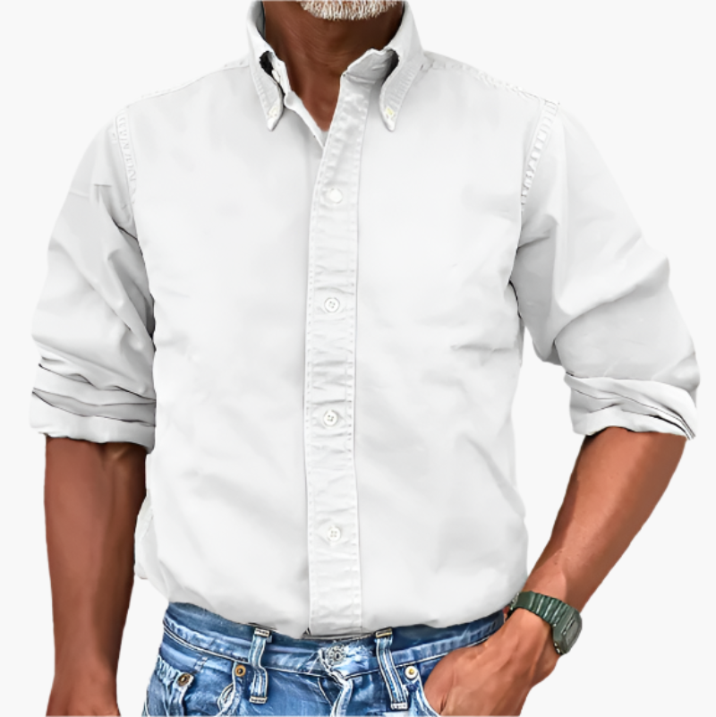 Herren Freizeit-Hemd mit Button-Down-Kragen – Klassischer Look für Alltag & Büro