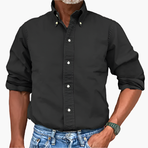 Herren Klassisches Freizeit-Hemd mit Langarm – Elegantes Alltagshemd für Büro & Freizeit
