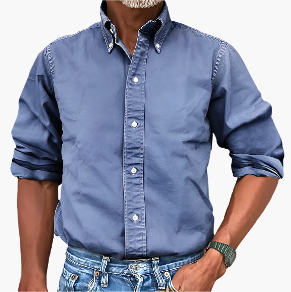 Herren Klassisches Freizeit-Hemd mit Langarm – Elegantes Alltagshemd für Büro & Freizeit