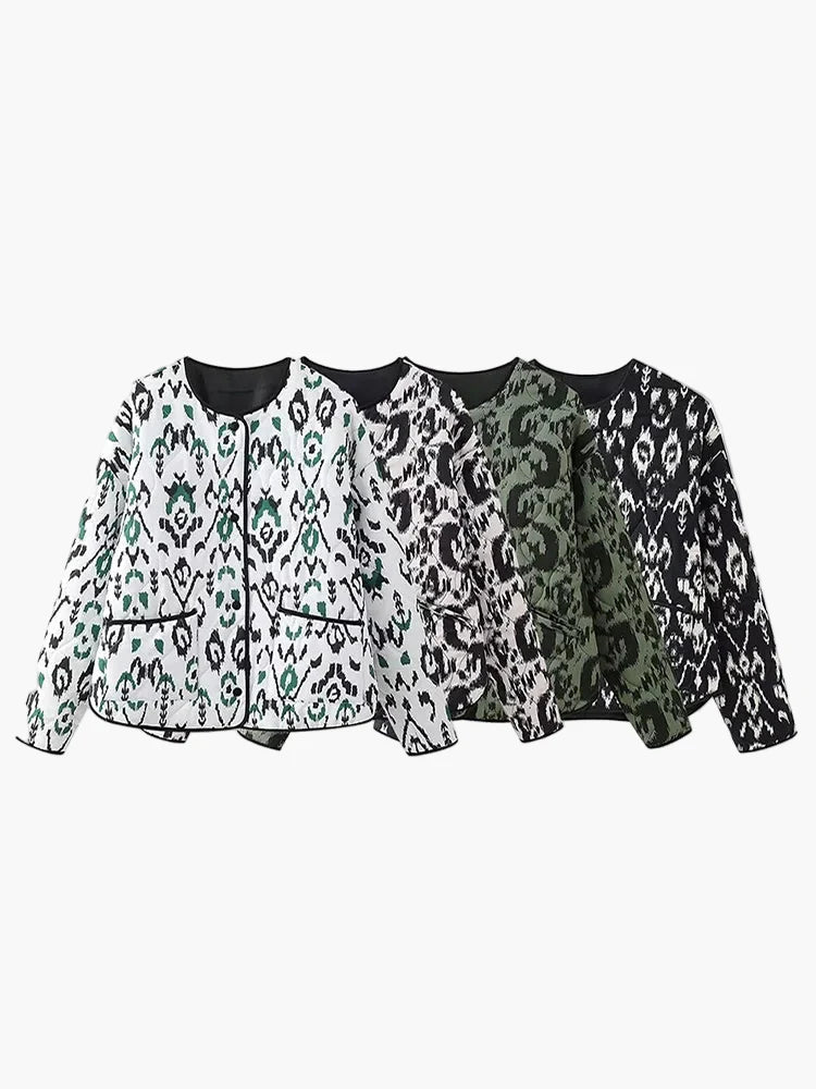 Damen Steppjacke im Boho-Stil – Modische Übergangsjacke für Alltag und Freizeit