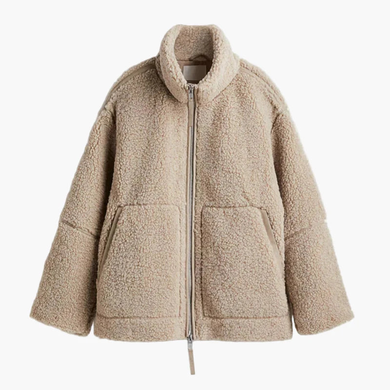 Damen Teddyfell Oversize Jacke – Trendige Herbst & Winter Outdoor Mode