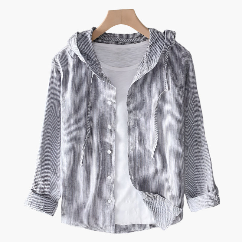 Damen Leinen-Bluse mit Kapuze – Zeitloser Casual Style für Alltag und Urlaub