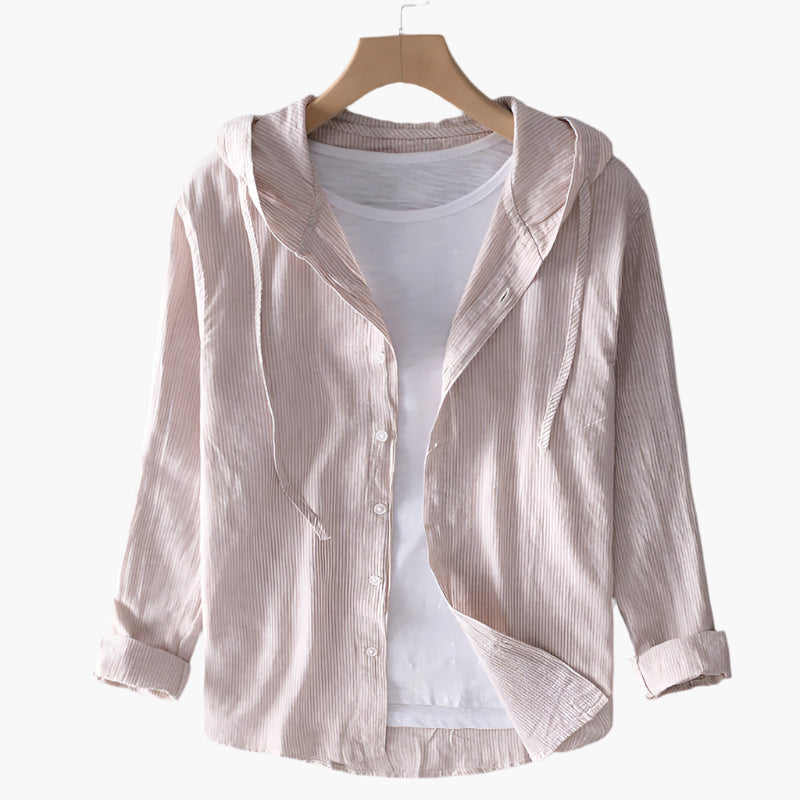 Damen Leinen-Bluse mit Kapuze – Zeitloser Casual Style für Alltag und Urlaub