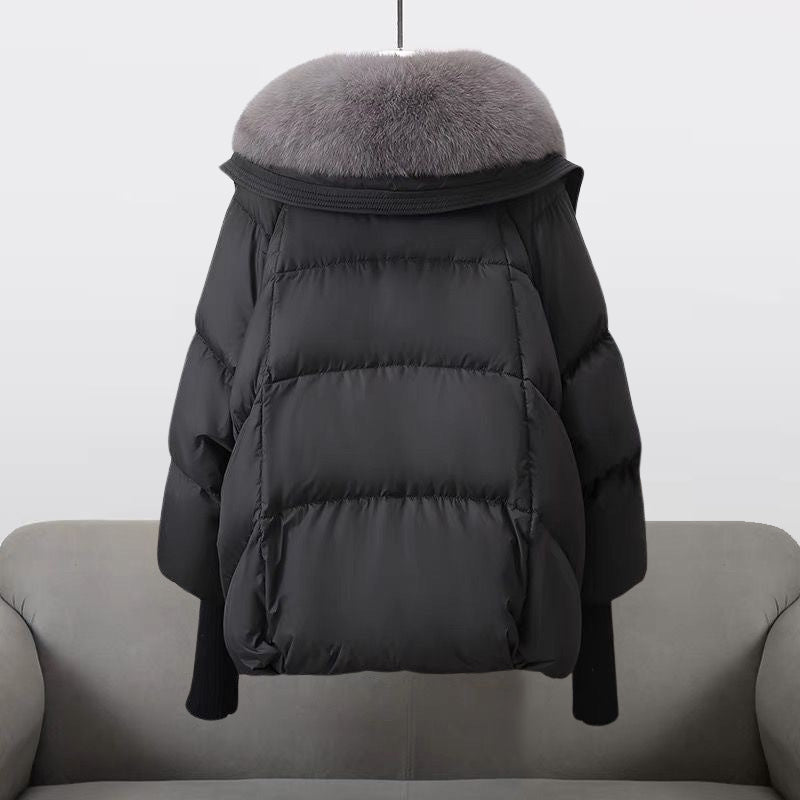 Damen Luxus Daunenjacke mit Fellkragen – Stilvolle Winterjacke für elegante Auftritte