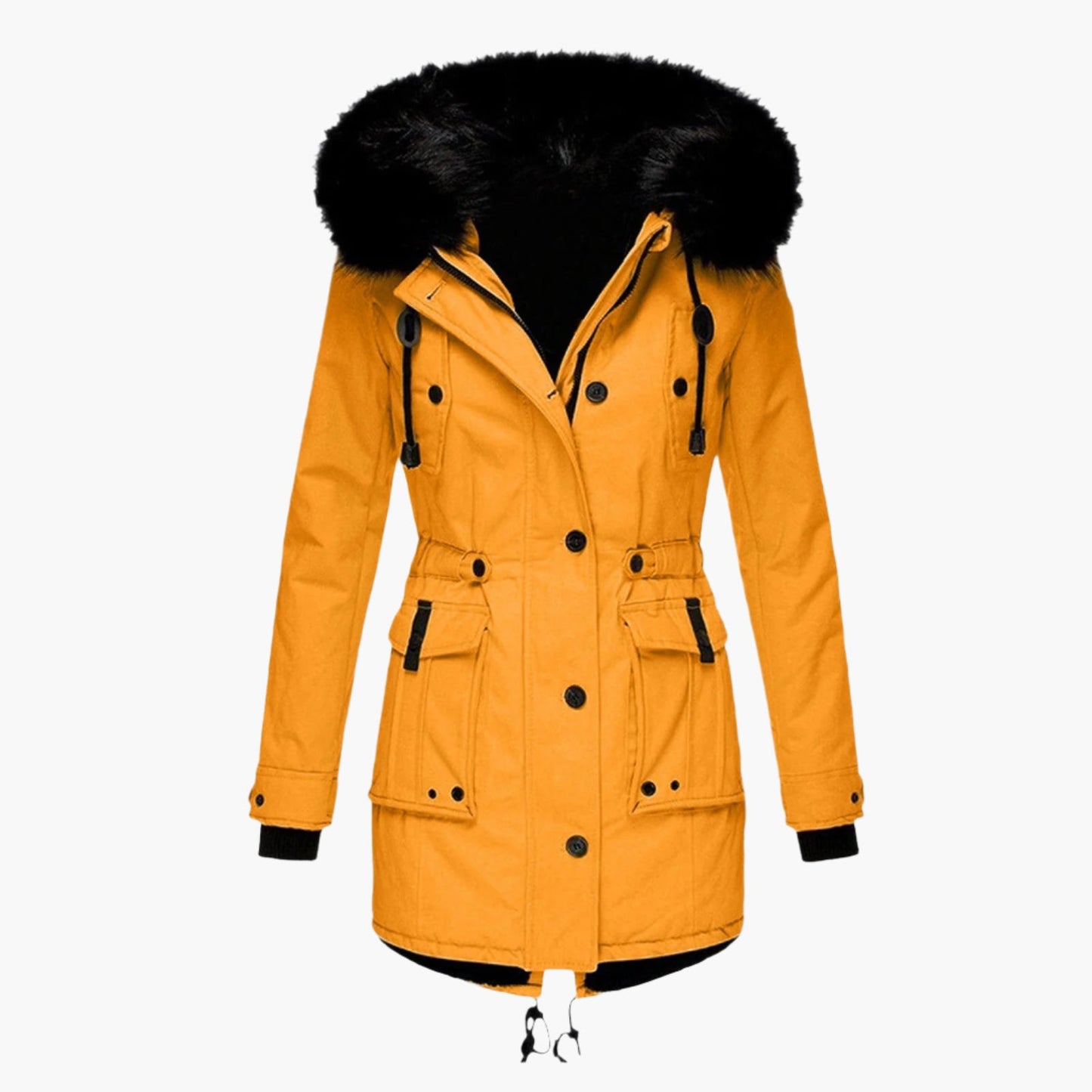 Damen Winterparka mit Kunstpelzkapuze – Eleganter Outdoor-Parka für kalte Tage
