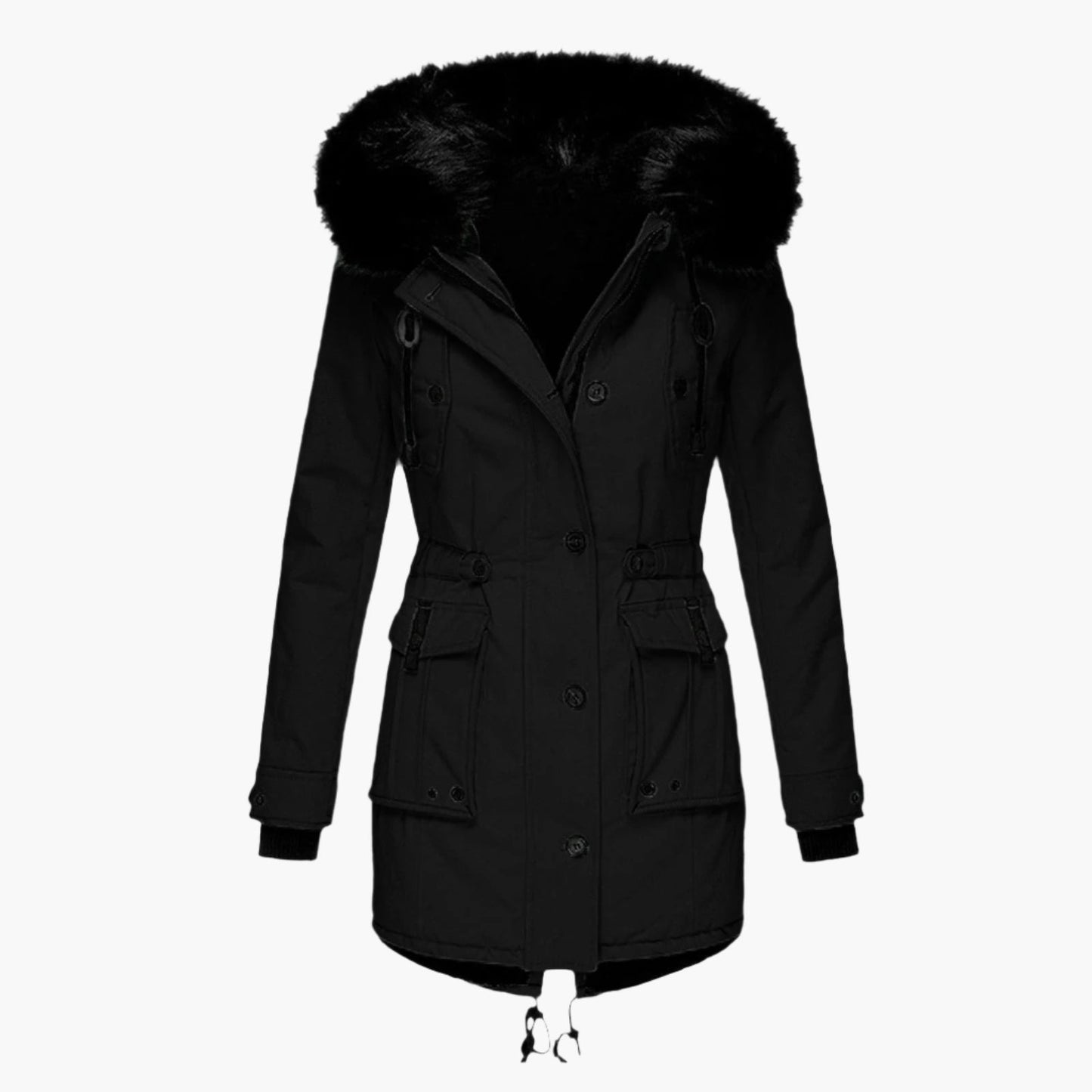 Damen Winterparka mit Kunstpelzkapuze – Eleganter Outdoor-Parka für kalte Tage