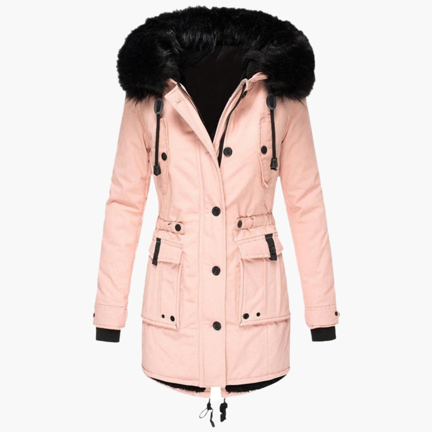 Damen Winterparka mit Kunstpelzkapuze – Eleganter Outdoor-Parka für kalte Tage