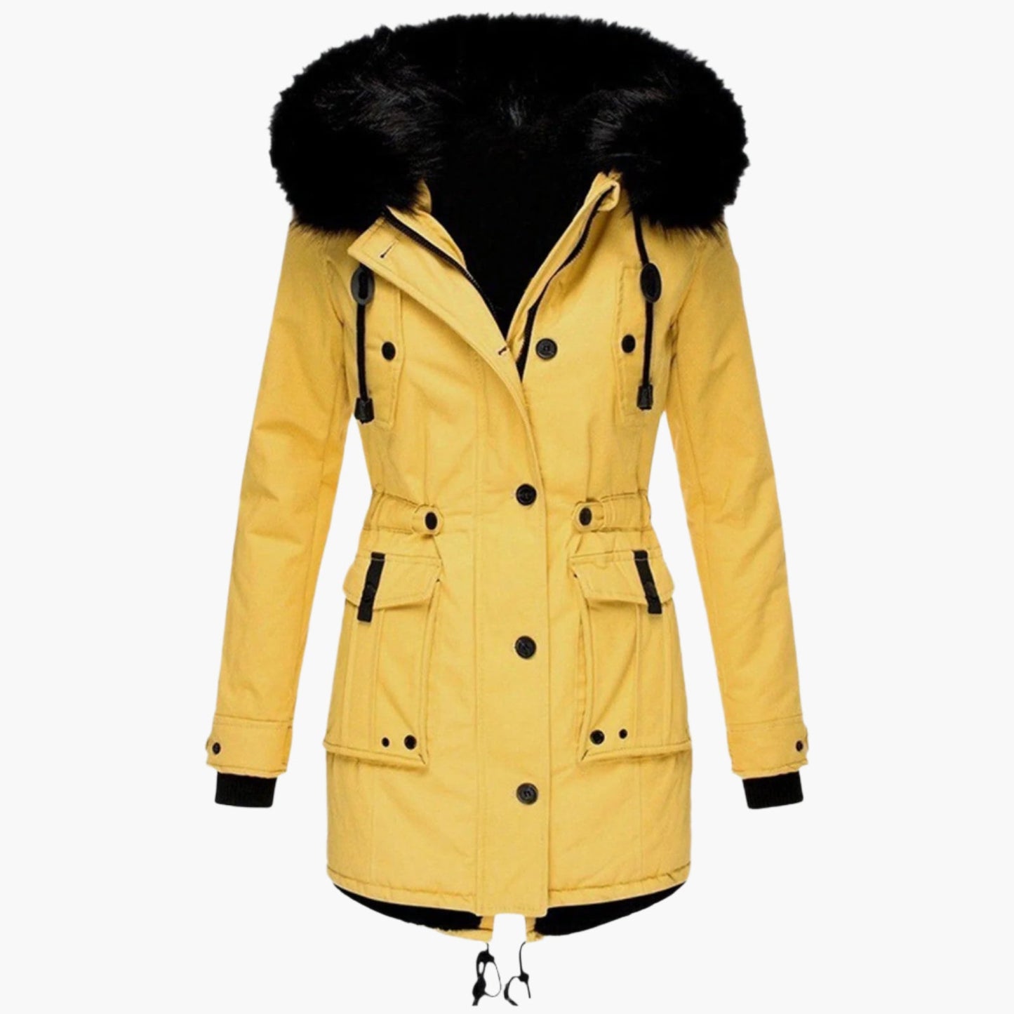 Damen Winterparka mit Kunstpelzkapuze – Eleganter Outdoor-Parka für kalte Tage