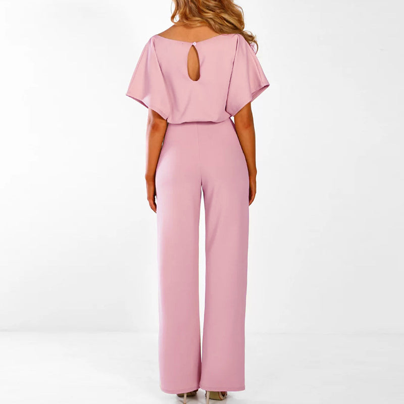 Damen Eleganter Jumpsuit mit Gürtel – Modischer Einteiler für besondere Anlässe