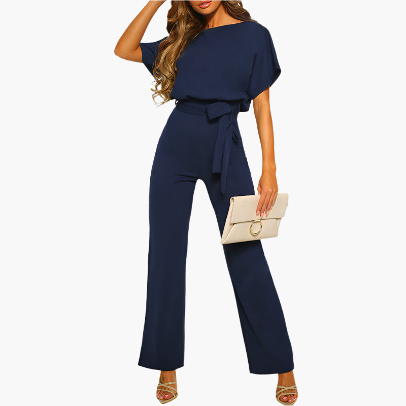 Damen Eleganter Jumpsuit mit Gürtel – Modischer Einteiler für besondere Anlässe