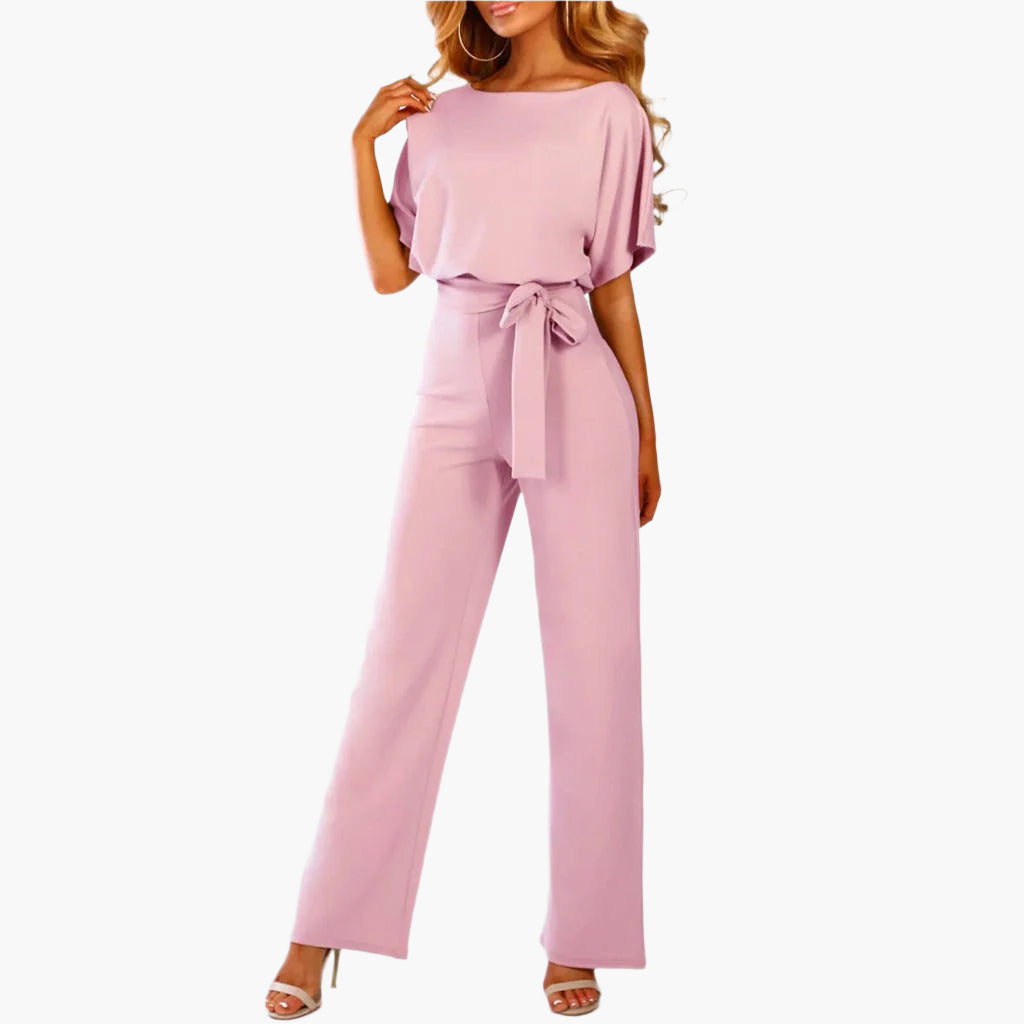 Damen Eleganter Jumpsuit mit Gürtel – Modischer Einteiler für besondere Anlässe