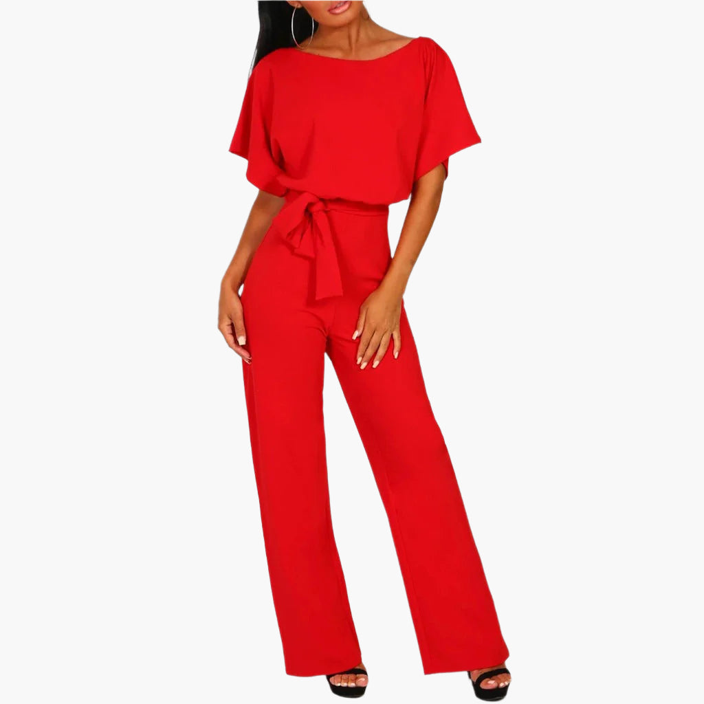 Damen Eleganter Jumpsuit mit Gürtel – Modischer Einteiler für besondere Anlässe