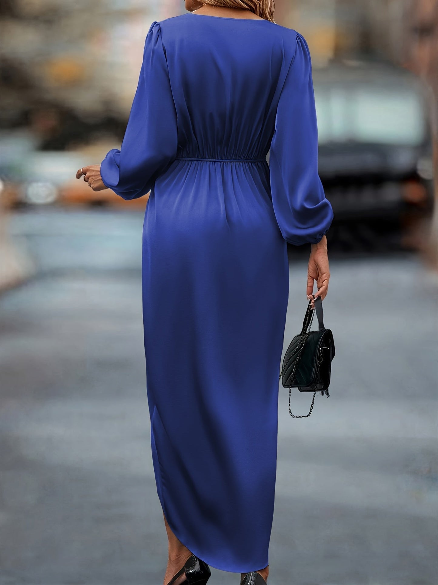 Damen Elegantes Wickelkleid mit Drapierung – Perfekt für festliche Anlässe & Abendveranstaltungen