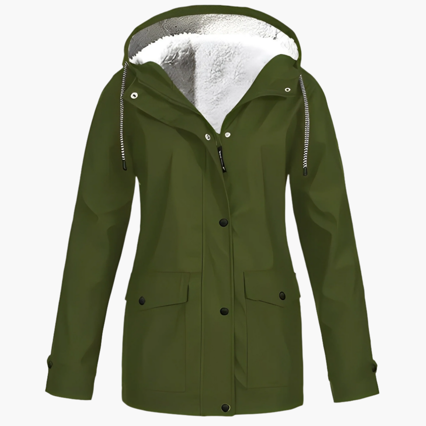 Damen Fleece Gefütterte Regenjacke für Winter Outdoor & Alltag, Winddicht Wasserdicht