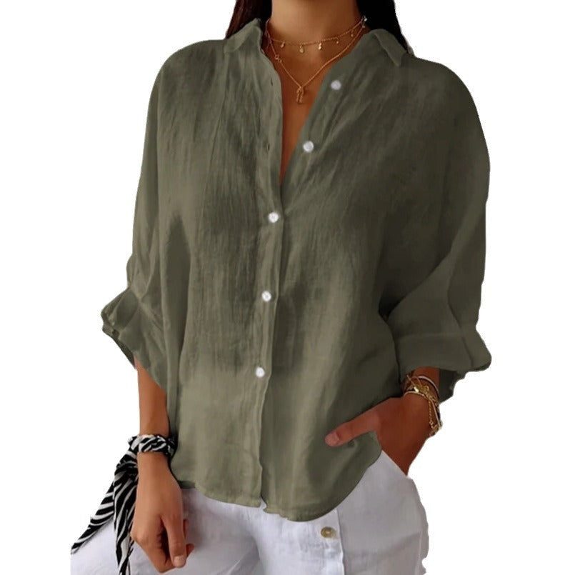 Damen Leinenbluse mit Rückenschleife – Luftiges Sommerdesign für Alltag und Urlaub