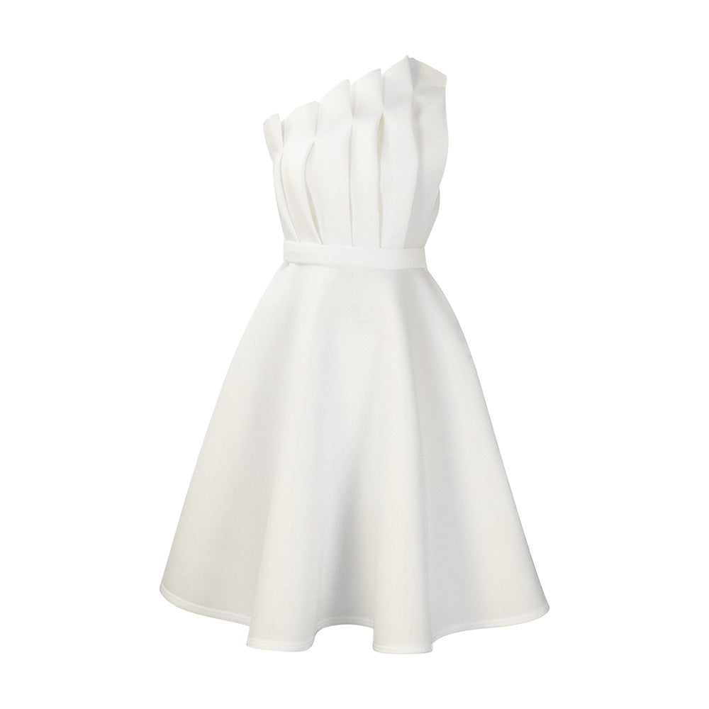 Damen Cocktailkleid mit asymmetrischem Ausschnitt für festliche Anlässe