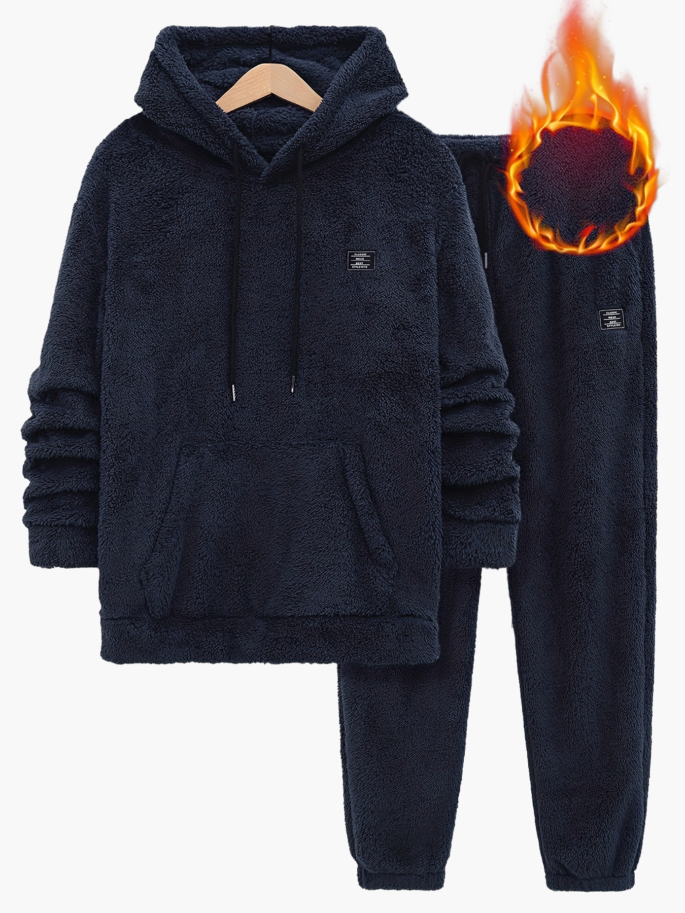 Herren Fleece Hausanzug Set Kapuzenpullover & Jogginghose – Kuscheliger Freizeit-Look für Herbst und Winter