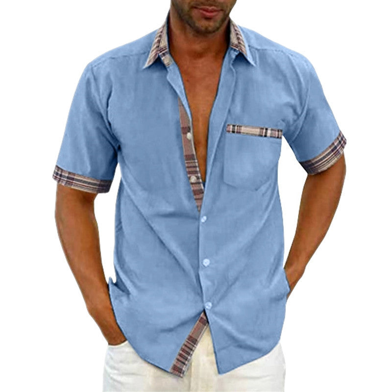 Herren Kurzarm Freizeithemd mit Karodetail – Modernes Sommerhemd für Alltag und Urlaub