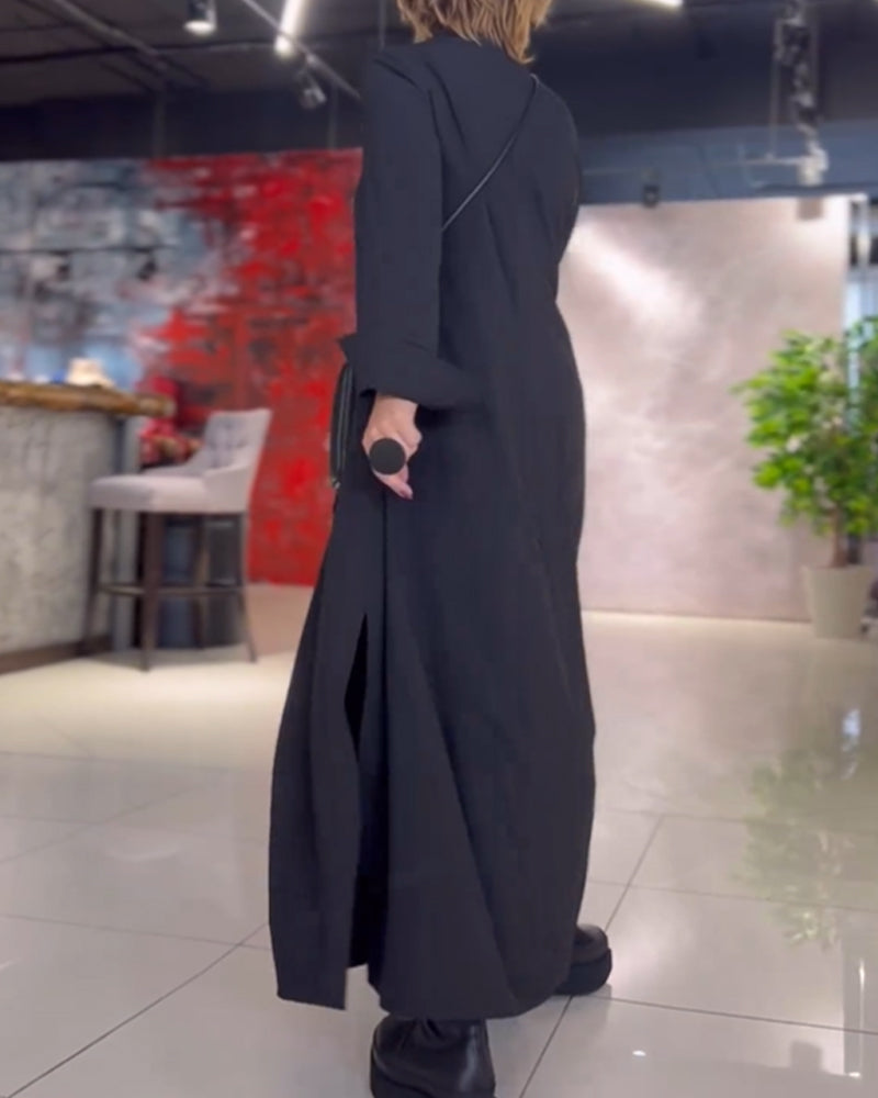 Damen Maxikleid Locker Elegant mit Split für Alltag und besondere Anlässe