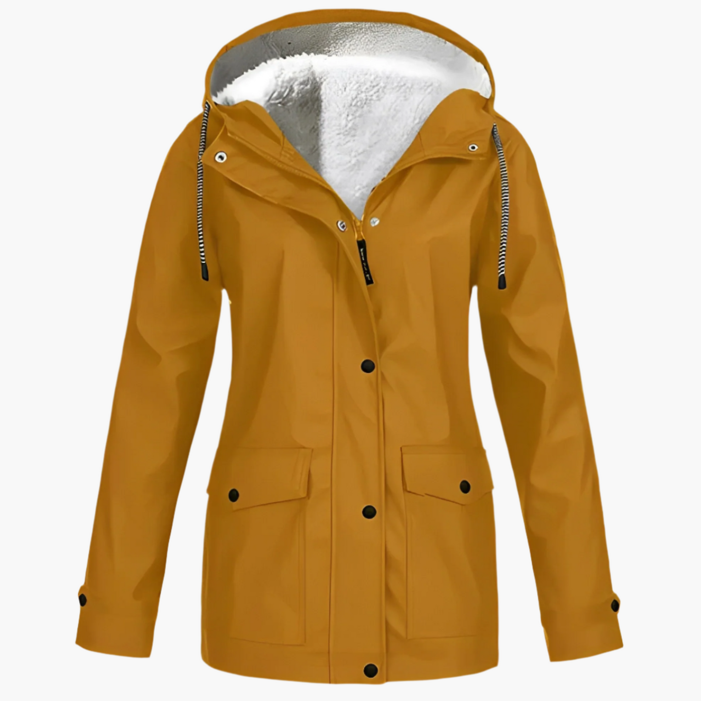 Damen Fleece Gefütterte Regenjacke für Winter Outdoor & Alltag, Winddicht Wasserdicht