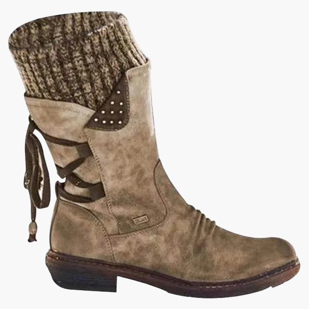 Damen Winterstiefel Vintage Stil – Warme, Bequeme und Rutschfeste Alltagsschuhe für Freizeit & Arbeit