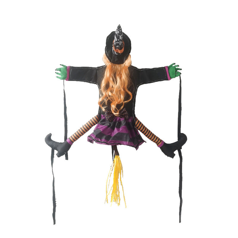 Halloween Hexen-Baumdeko mit Lichterkette – Leuchtende Hängedekoration für draußen