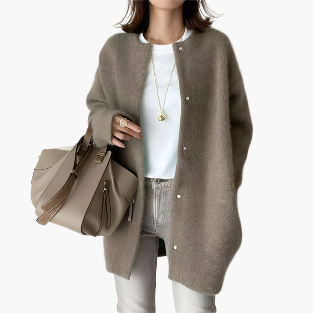 Damen Strickjacke im lässigen Oversize-Stil für Alltag und Büro
