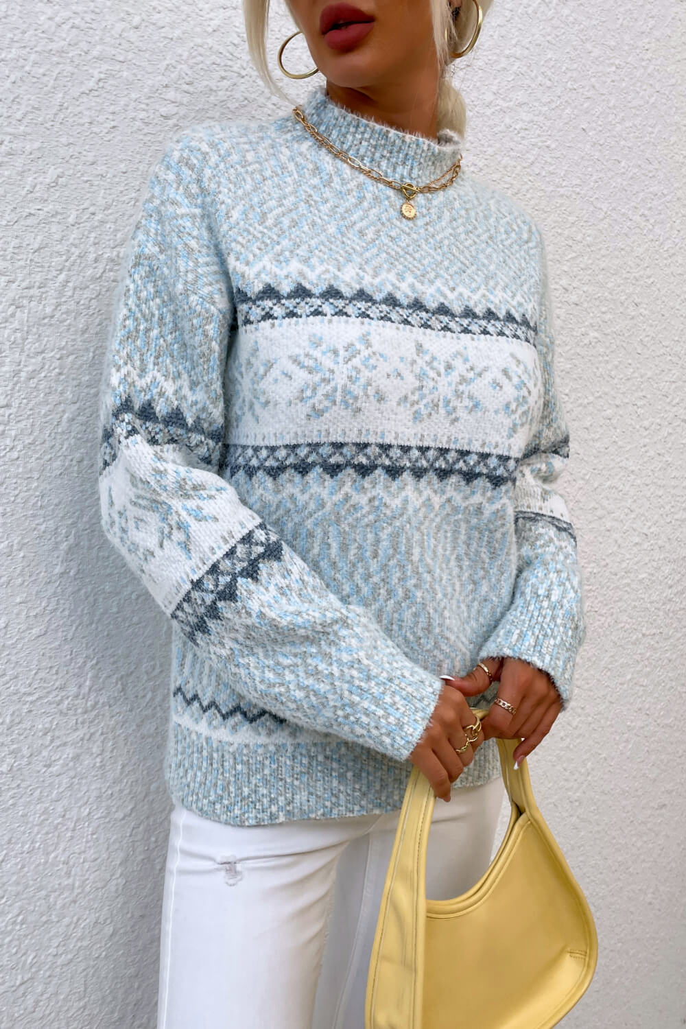 Damen Strickpullover mit Norwegermuster – Winterlicher Freizeit-Look, Komfort Fit