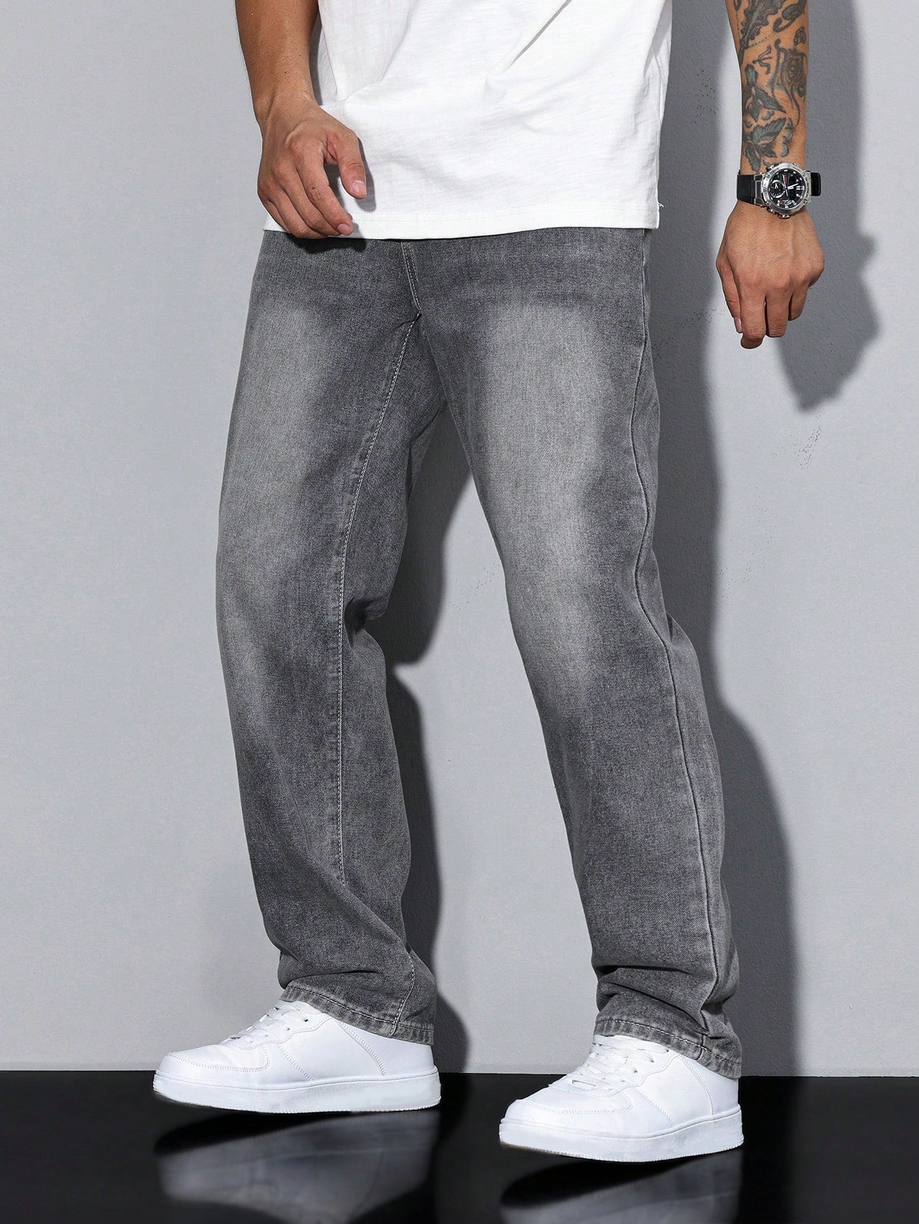 Herren Jeans Lockerer Schnitt – Bequeme Straight Fit Hose für Alltag & Freizeit
