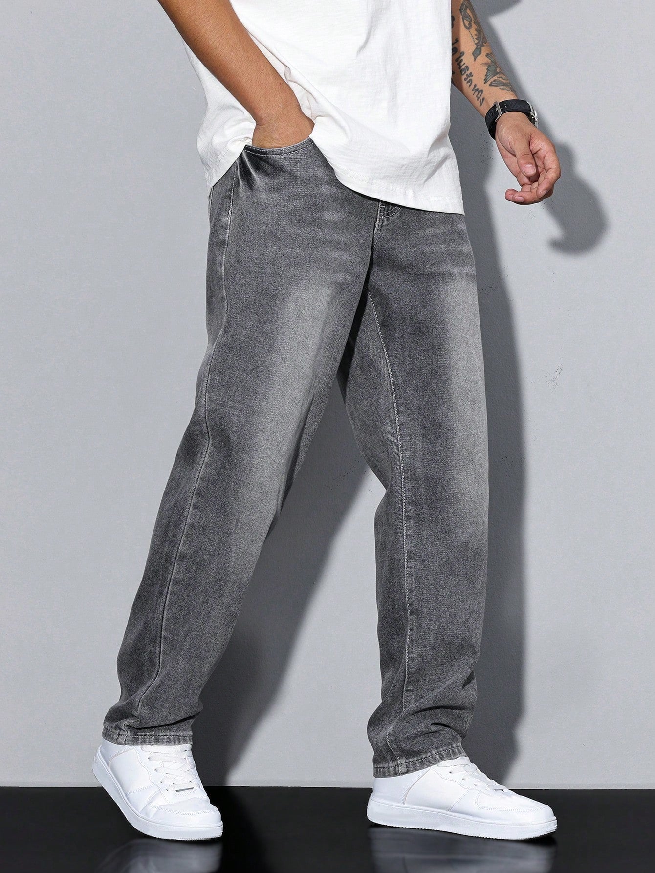 Herren Jeans Lockerer Schnitt – Bequeme Straight Fit Hose für Alltag & Freizeit