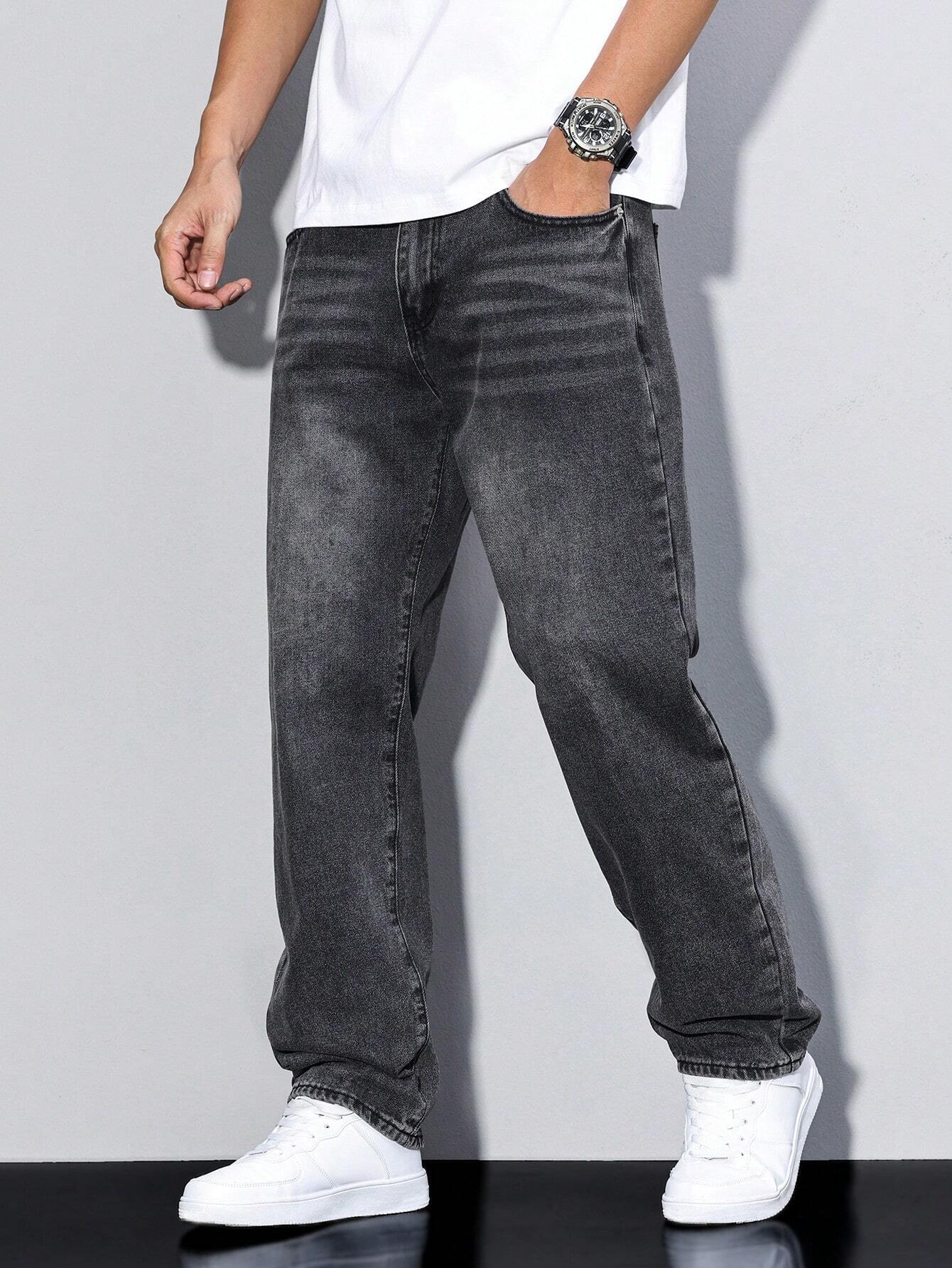Herren Jeans Lockerer Schnitt – Bequeme Straight Fit Hose für Alltag & Freizeit