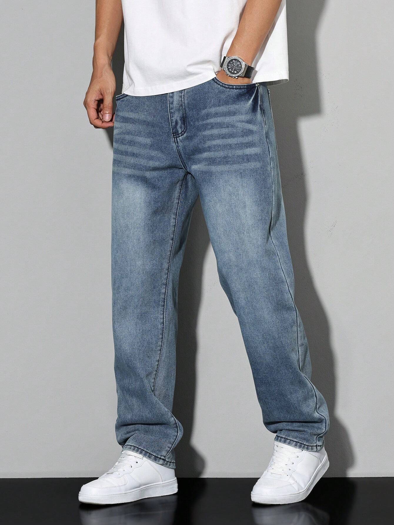 Herren Jeans Lockerer Schnitt – Bequeme Straight Fit Hose für Alltag & Freizeit