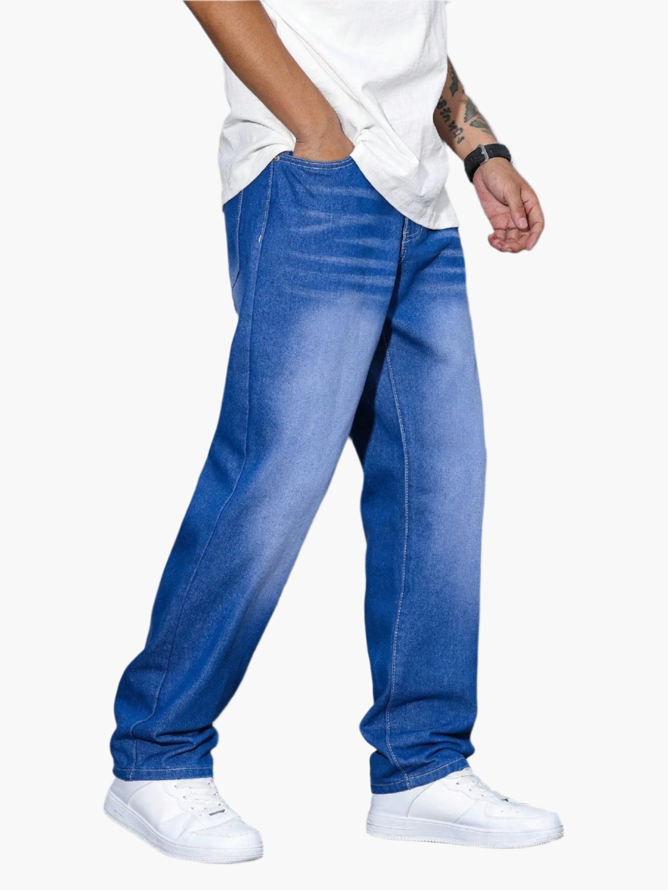Herren Jeans Lockerer Schnitt – Bequeme Straight Fit Hose für Alltag & Freizeit