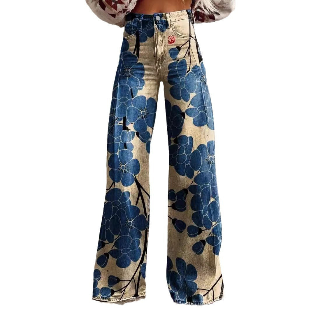 Lucy – Weit geschnittene Damenhose mit 3D-Digitaldruck