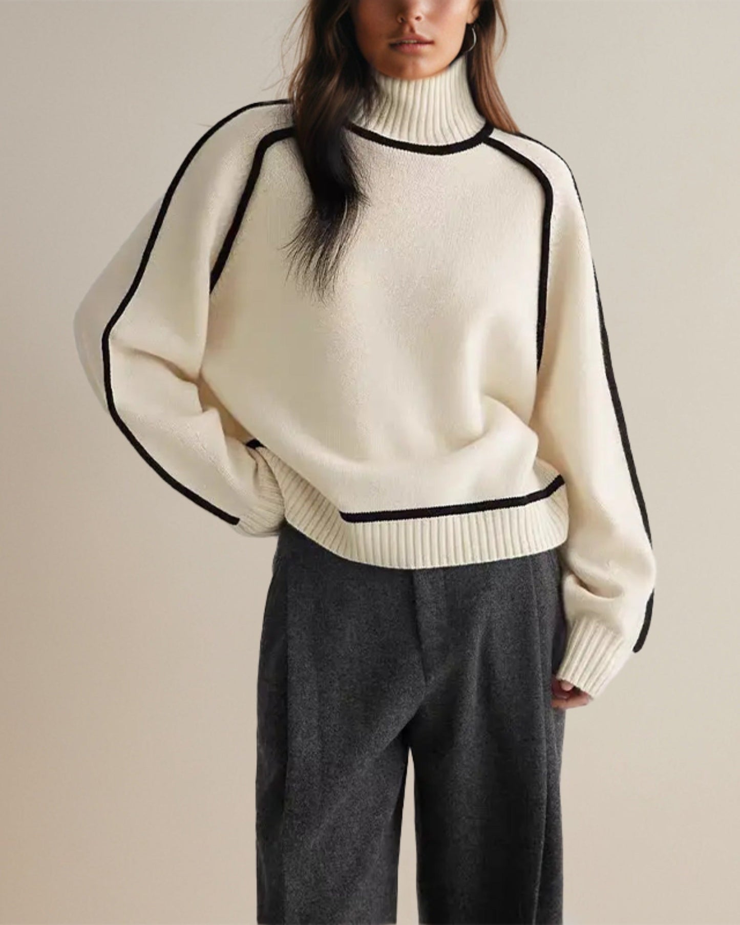 Damen Turtleneck Pullover – Moderner Strickpullover für Herbst und Winter, Elegant & Vielseitig