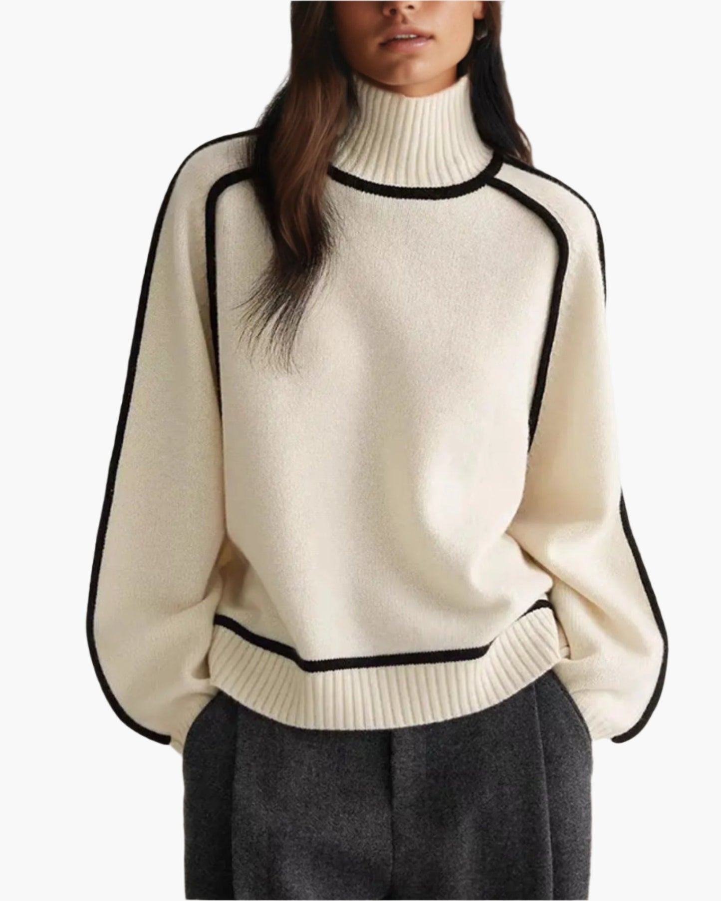 Damen Turtleneck Pullover – Moderner Strickpullover für Herbst und Winter, Elegant & Vielseitig