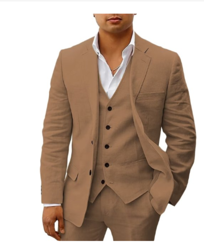 Eleganter Herren-Sommeranzug im 3-teiligen Set für Hochzeit & Event