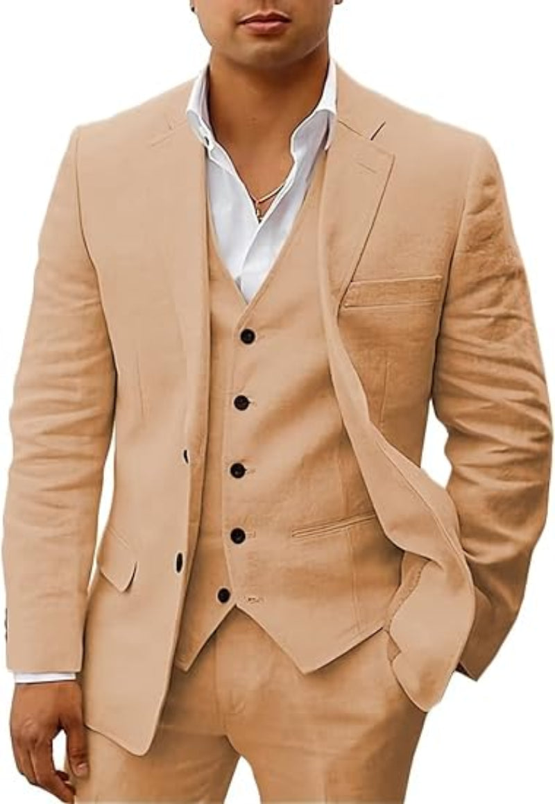 Eleganter Herren-Sommeranzug im 3-teiligen Set für Hochzeit & Event