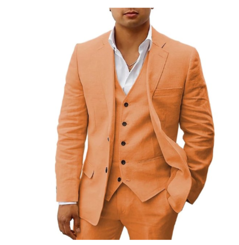 Eleganter Herren-Sommeranzug im 3-teiligen Set für Hochzeit & Event