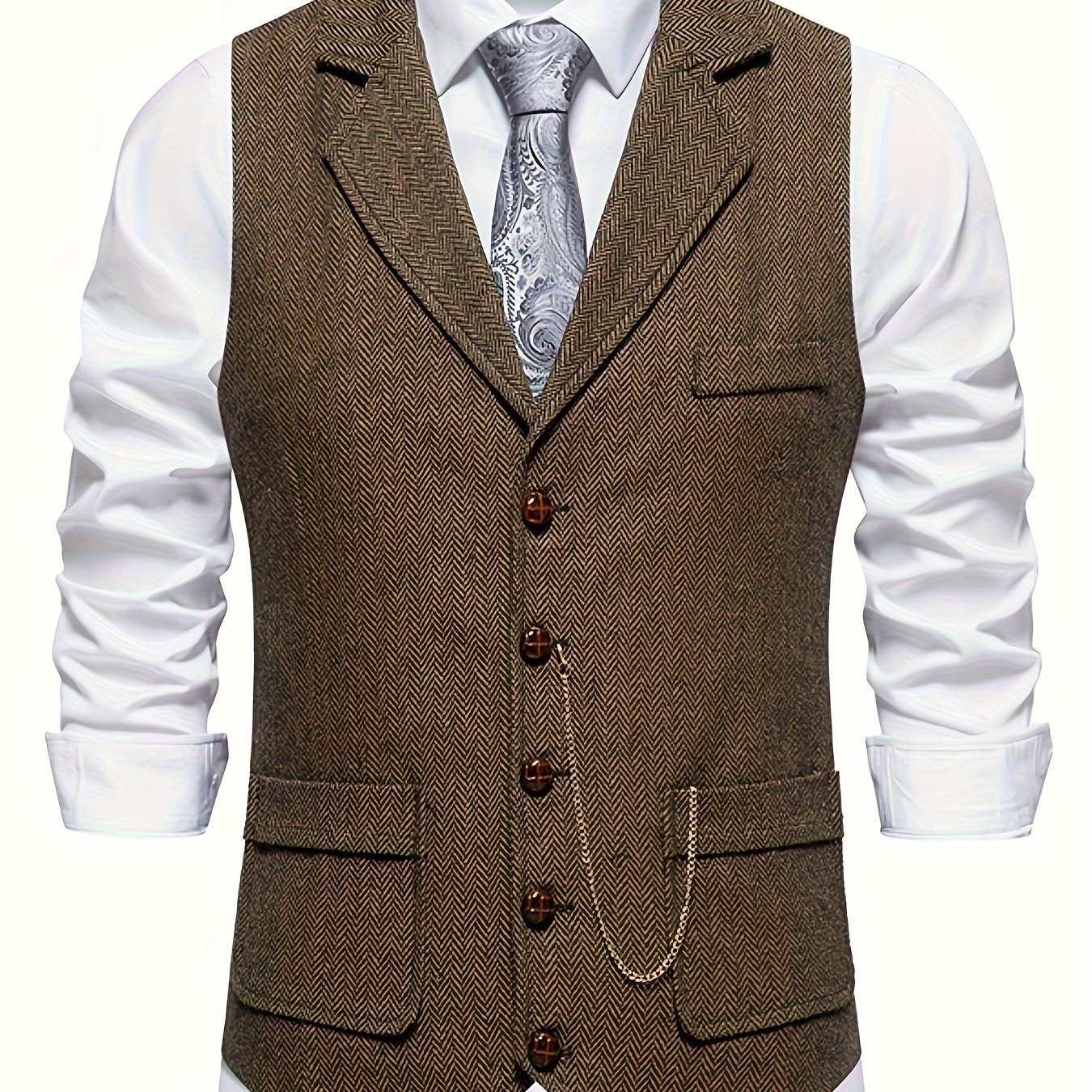 Herren Weste im Retro-Business-Stil – Elegantes Sakko-Design für Büro & festliche Anlässe