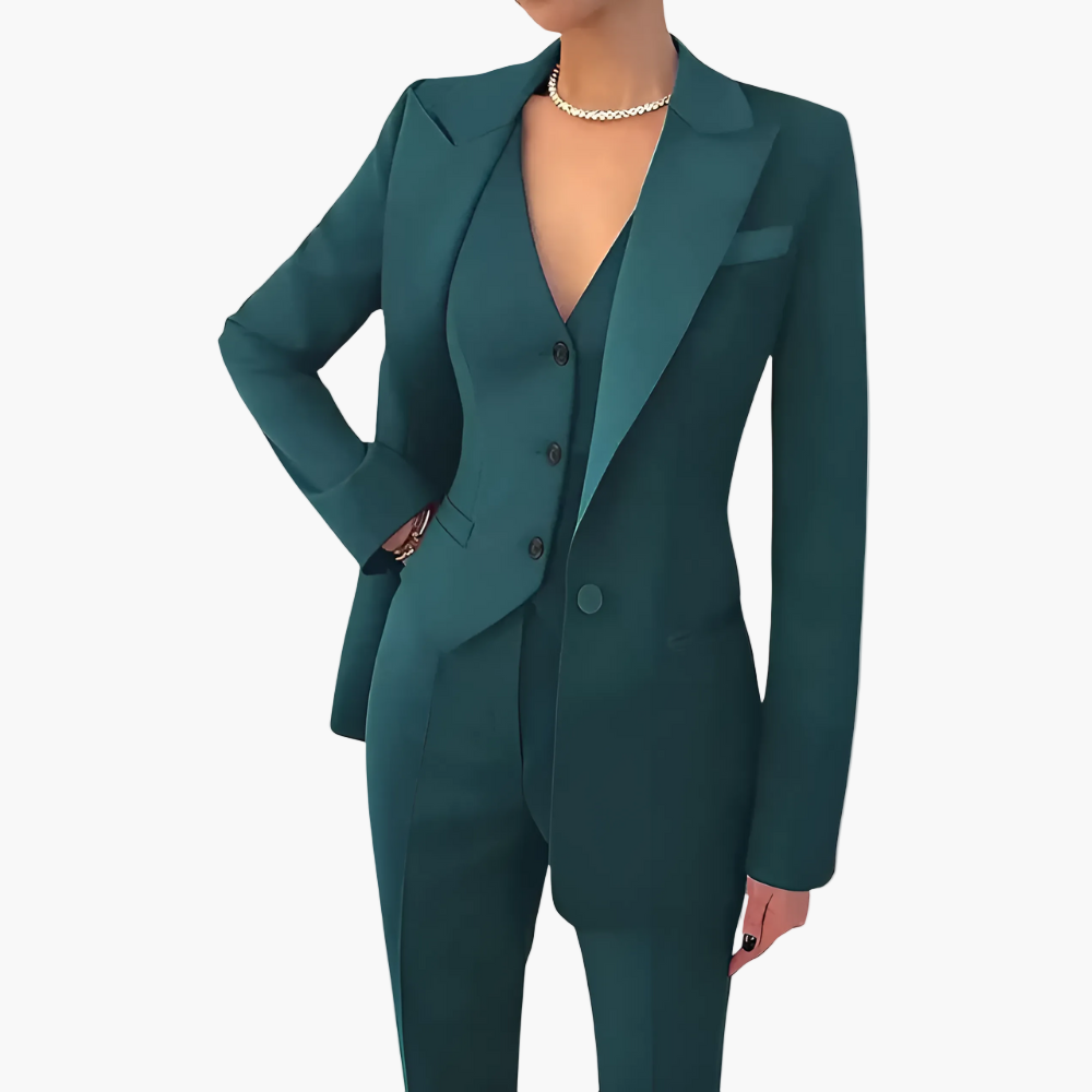Damen Dreiteiliger Anzug mit taillierter Passform – Eleganter Business- & Abendanzug
