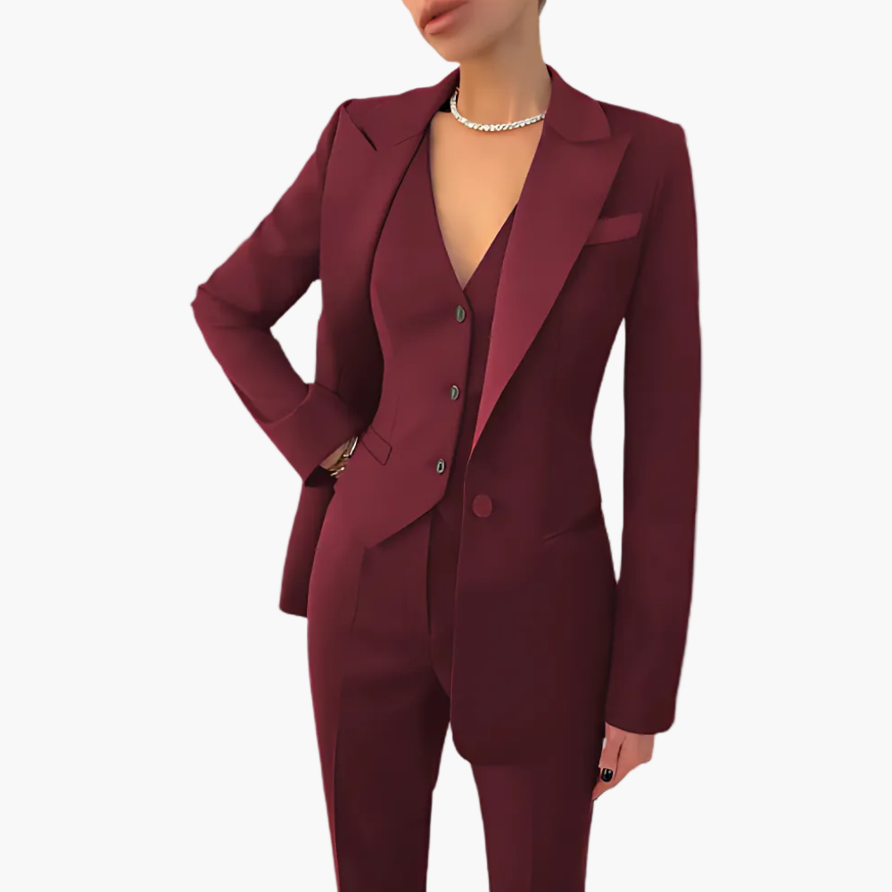 Damen Dreiteiliger Anzug mit taillierter Passform – Eleganter Business- & Abendanzug